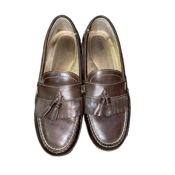 Chaps Other - Chaps Men’s Loafers 10.5M Brown Leather Tassel Slip On Dress Shoes 96-26098
